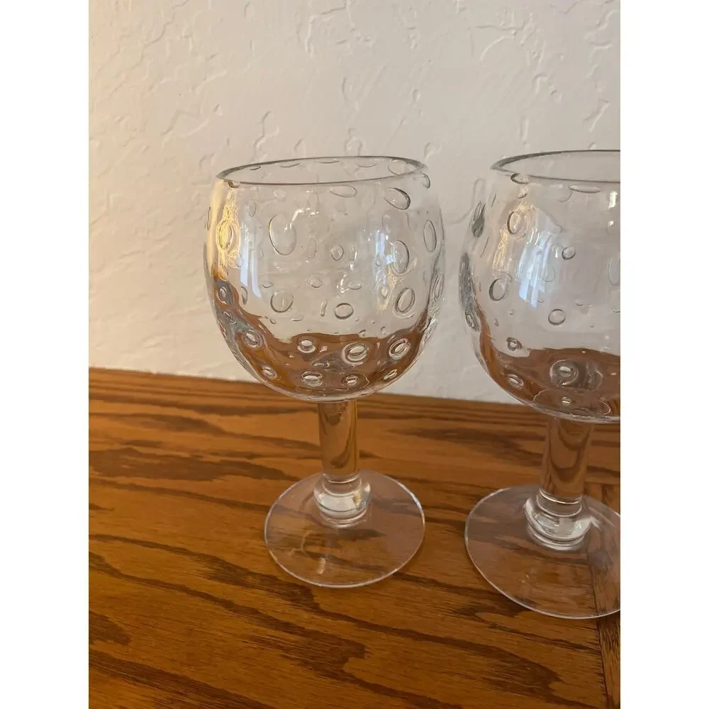 Crate & Barrel Bubble Glass goblets (4)